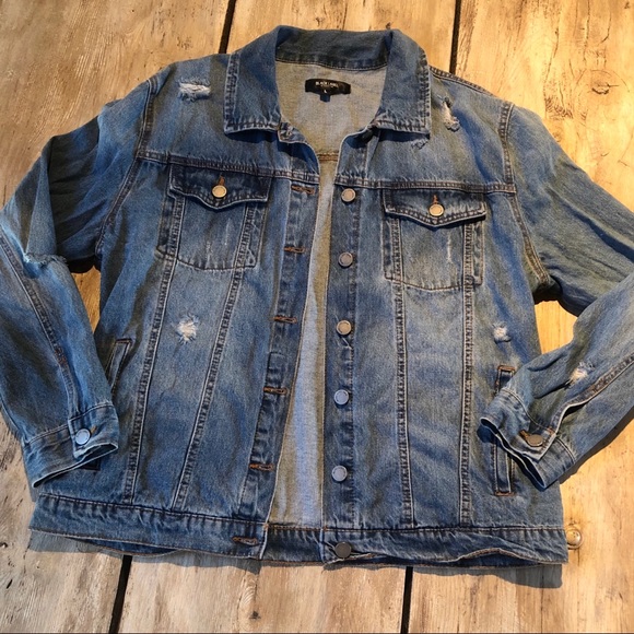 Black Label Jackets & Blazers - Black label distressed denim jean jacket